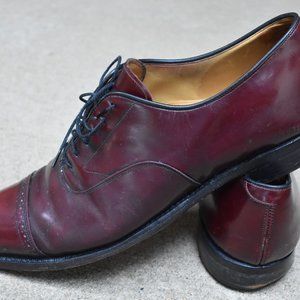 Johnston & Murphy Leather Burgundy Cap Toe Dress Size 12